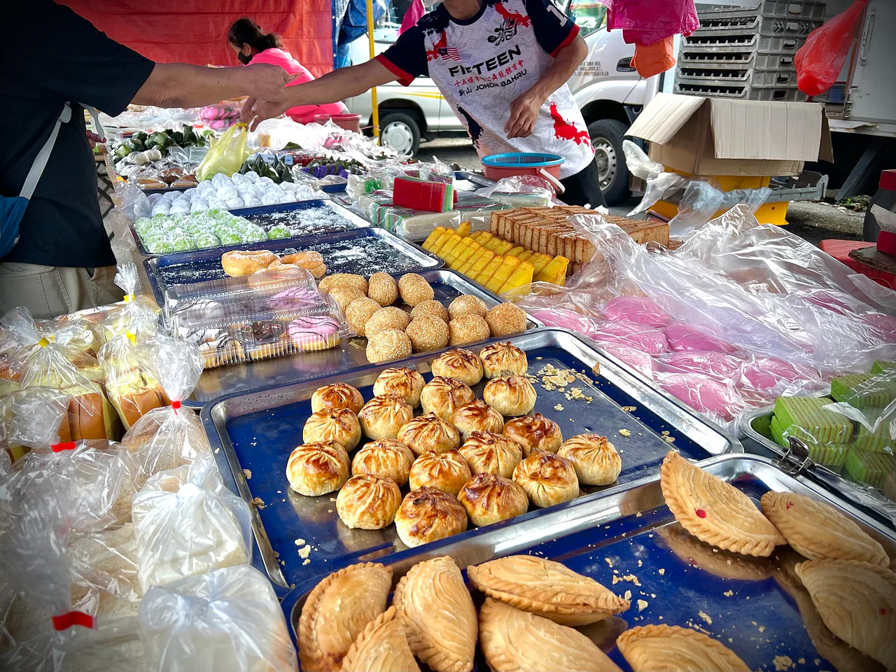 Busy market scene in Bukit Indah, Johor Bahru